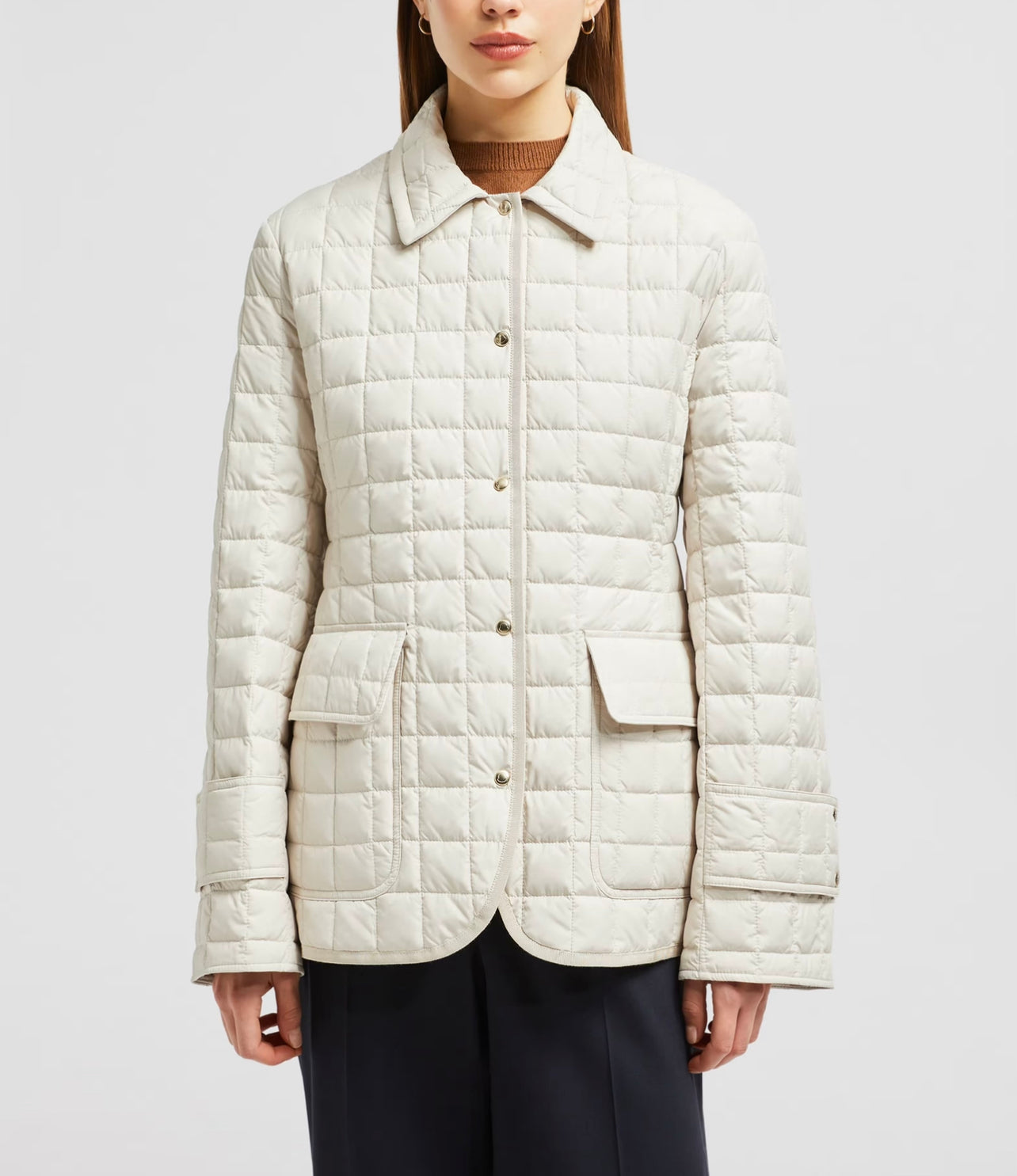 MONCLER DONNA QUADRONI BIANCO