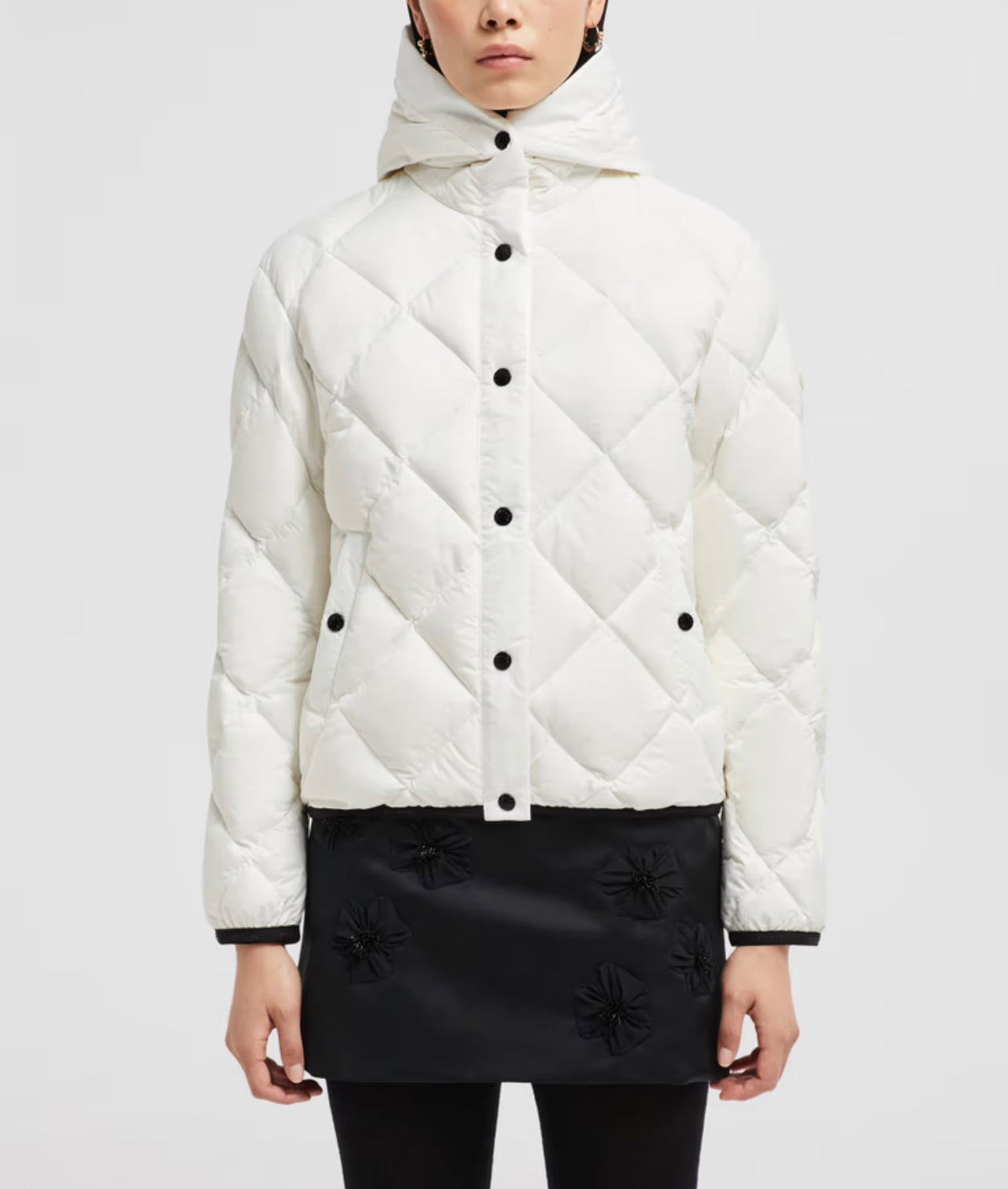 MONCLER DONNA CORTO BIANCO CON CAPPUCCIO