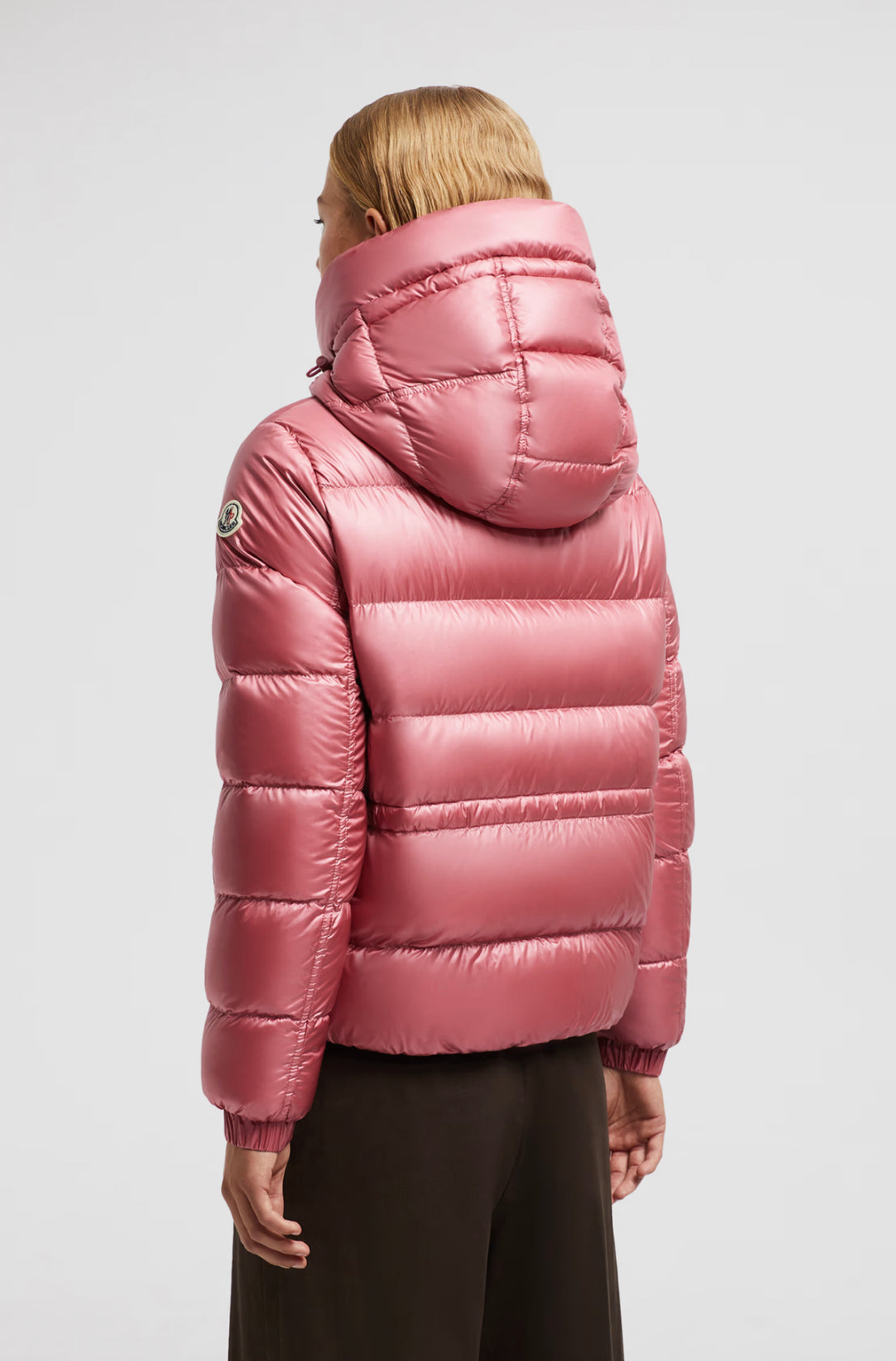 GIUBBOTTO MONCLER DONNA CORTO ROSA CAPPUCCIO CLASSICO