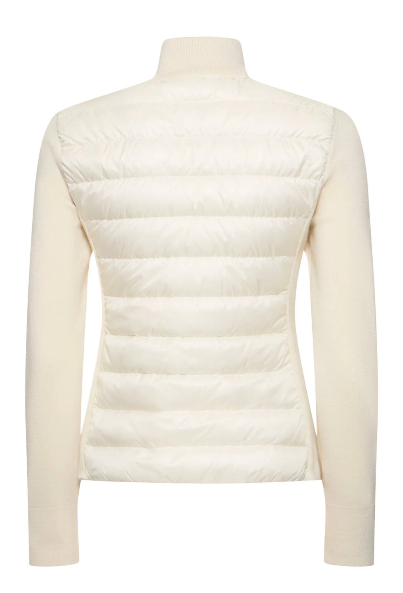 MONCLER DONNA BIANCO CARDIGAN IMBOTTITO IN MISTO LANA