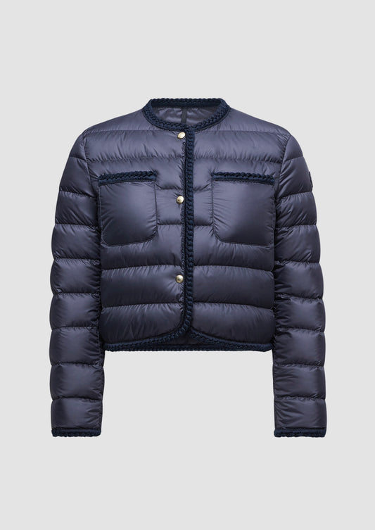 MONCLER DONNA CORTO RICAMATO BLU