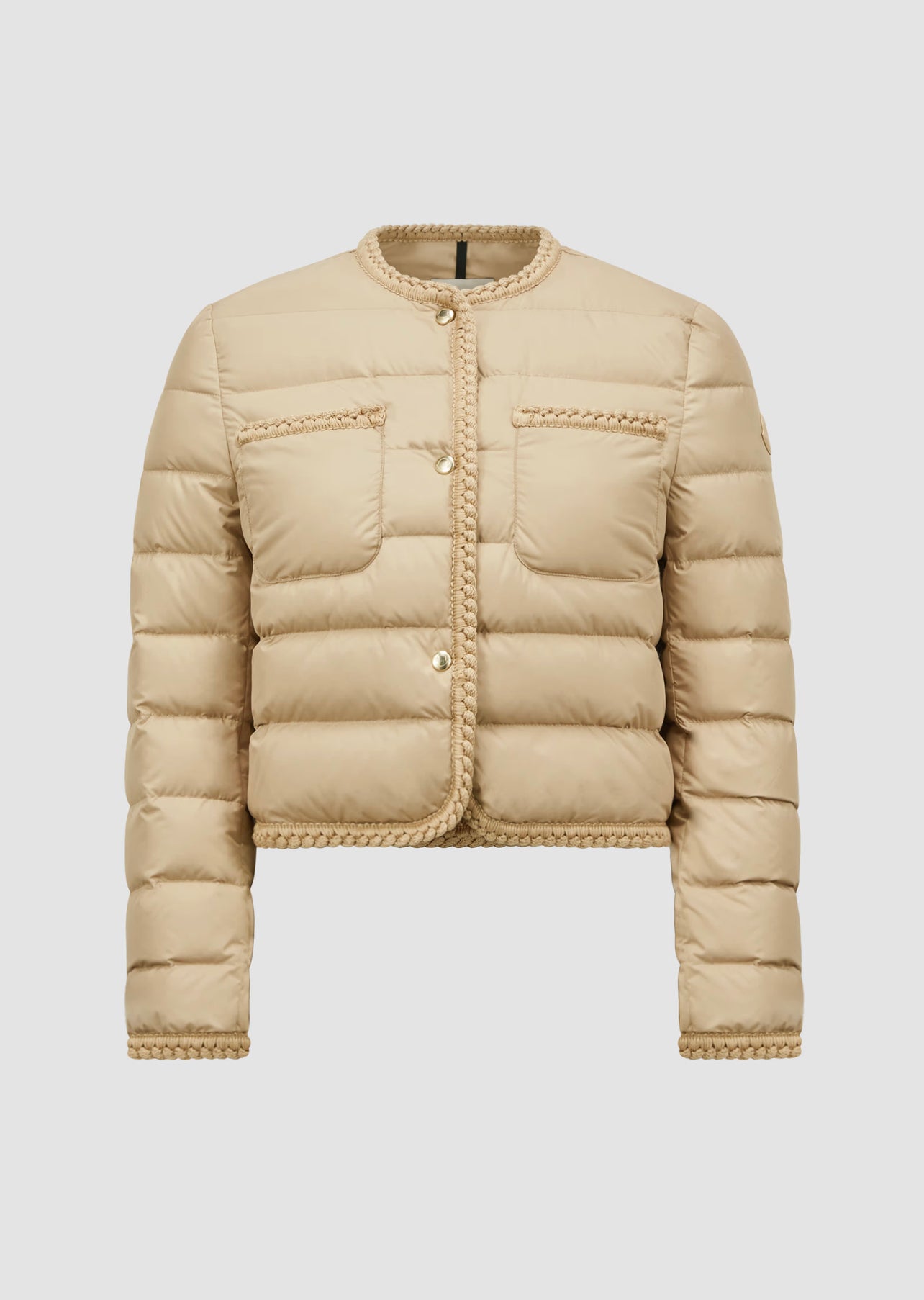 MONCLER DONNA CORTO RICAMATO BEIGE