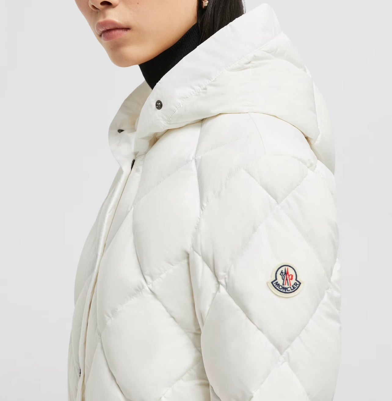 MONCLER DONNA CORTO BIANCO CON CAPPUCCIO