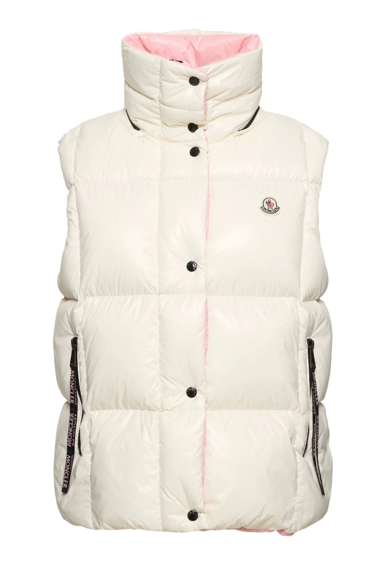 MONCLER DONNA SMANICATO BIANCO CON ROSA