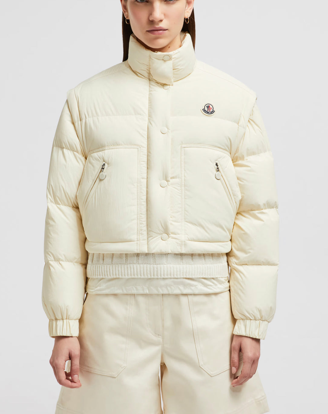 GIUBBOTTO MONCLER DONNA CORTO BIANCO