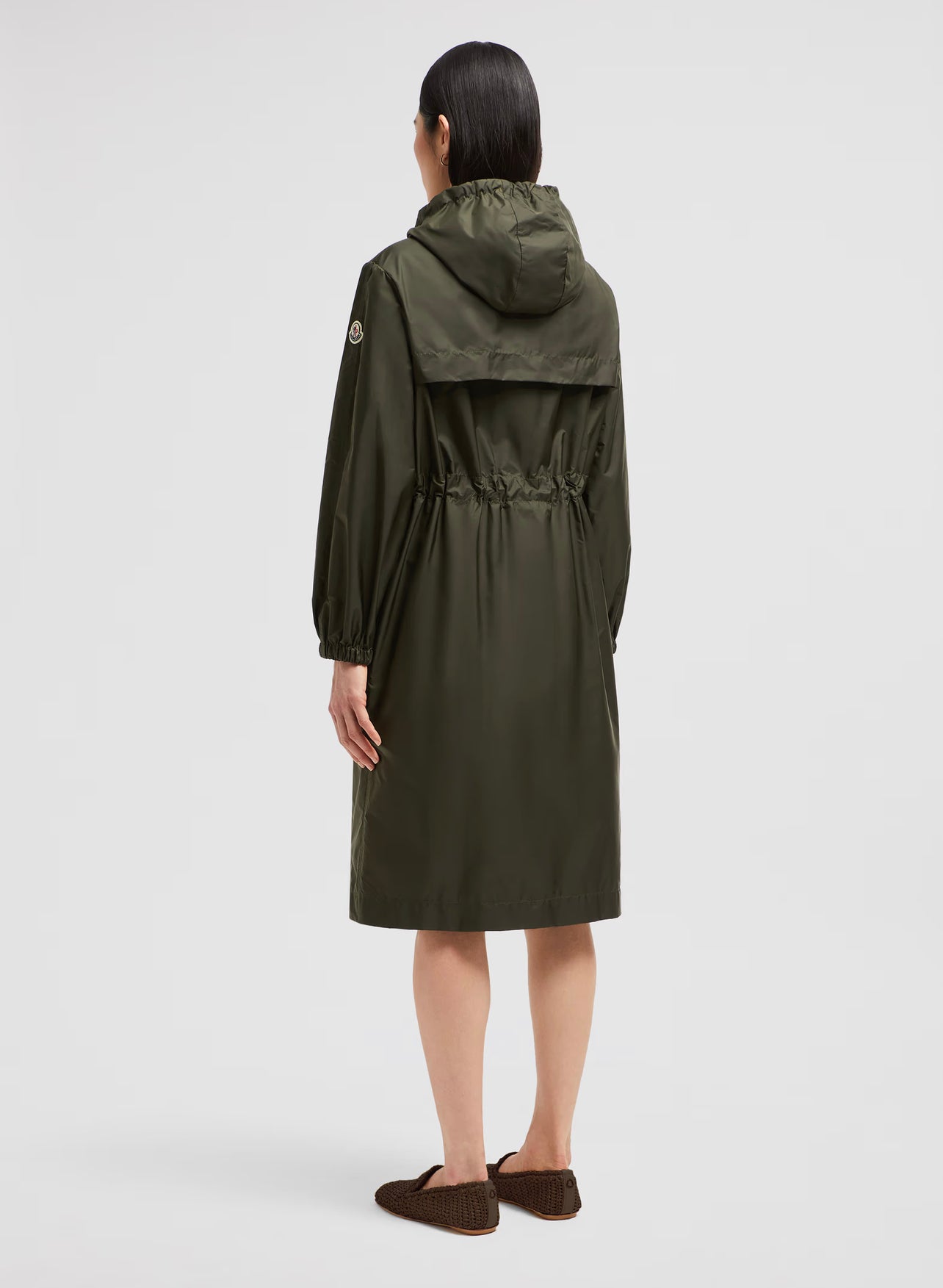 MONCLER DONNA VERDE IMPERMABILE LUNGO