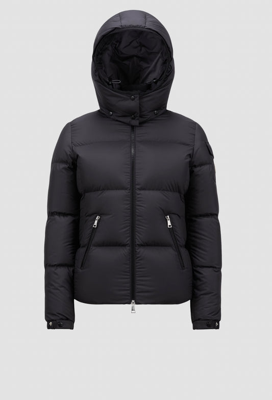 GIUBBOTTO MONCLER DONNA CORTO NERO OPACO CAPPUCCIO