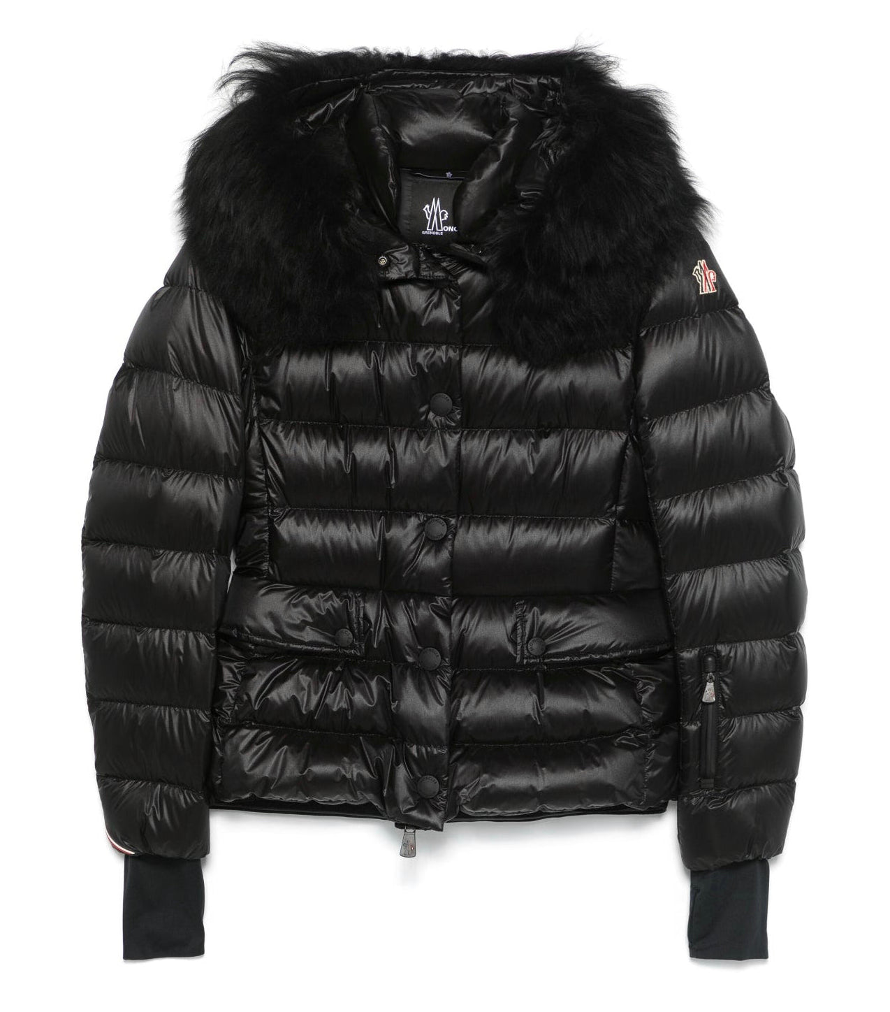 GIUBBOTTO MONCLER DONNA  CORTO NERO PELLICCIA