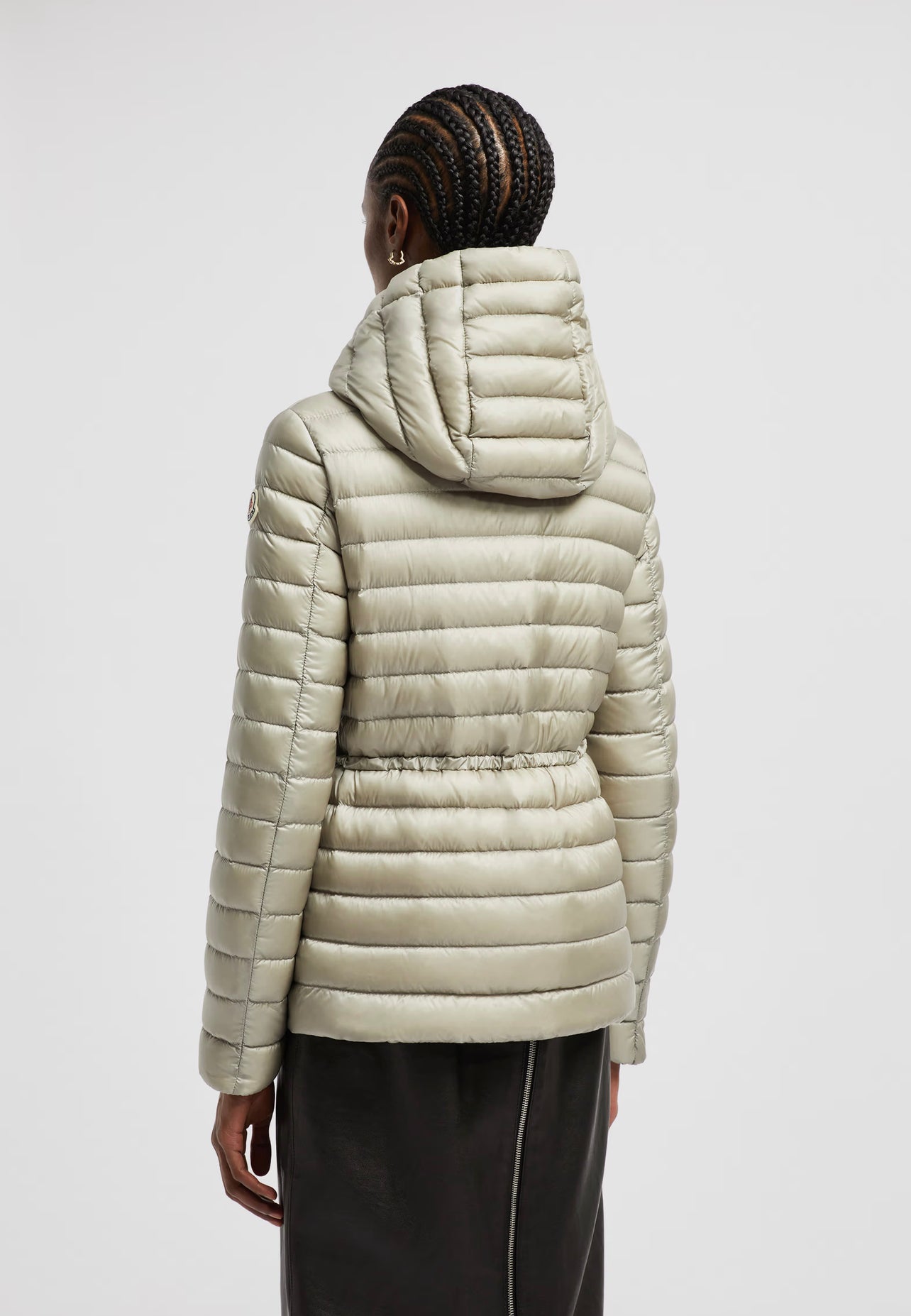 MONCLER DONNA GRIGIO  CHIARO   CON CAPPUCCIO