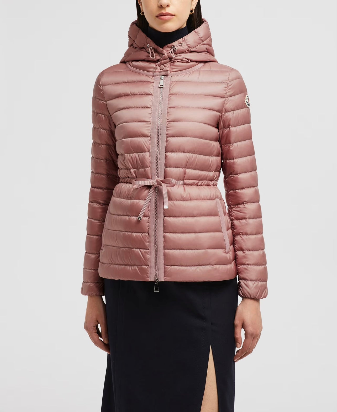 MONCLER DONNA ROSA CHIARO  CON CAPPUCCIO