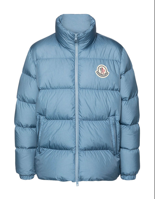 MONCLER UOMO CELESTE LOGO PETTO