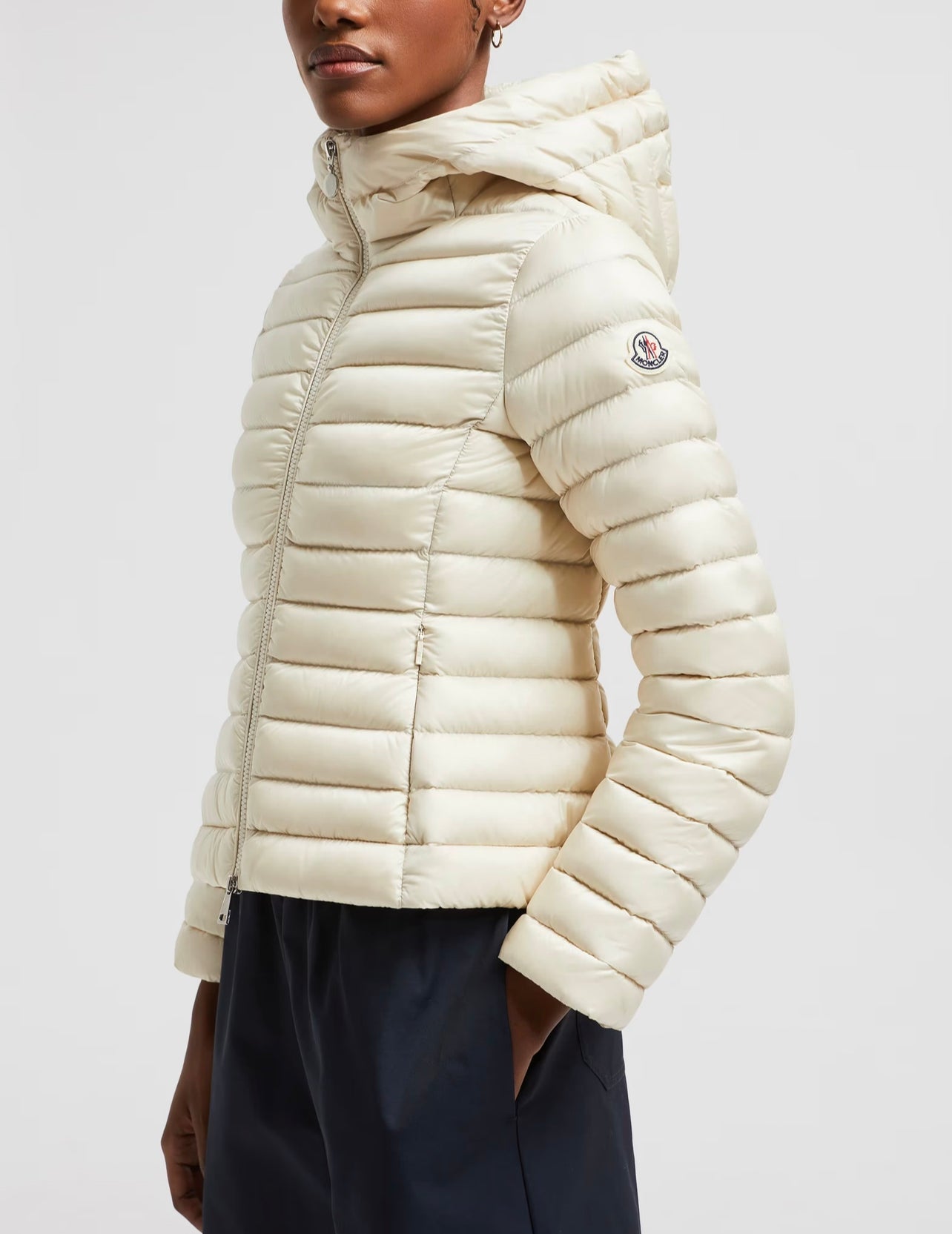 MONCLER DONNA CLASSICO BIANCO CON CAPPUCCIO