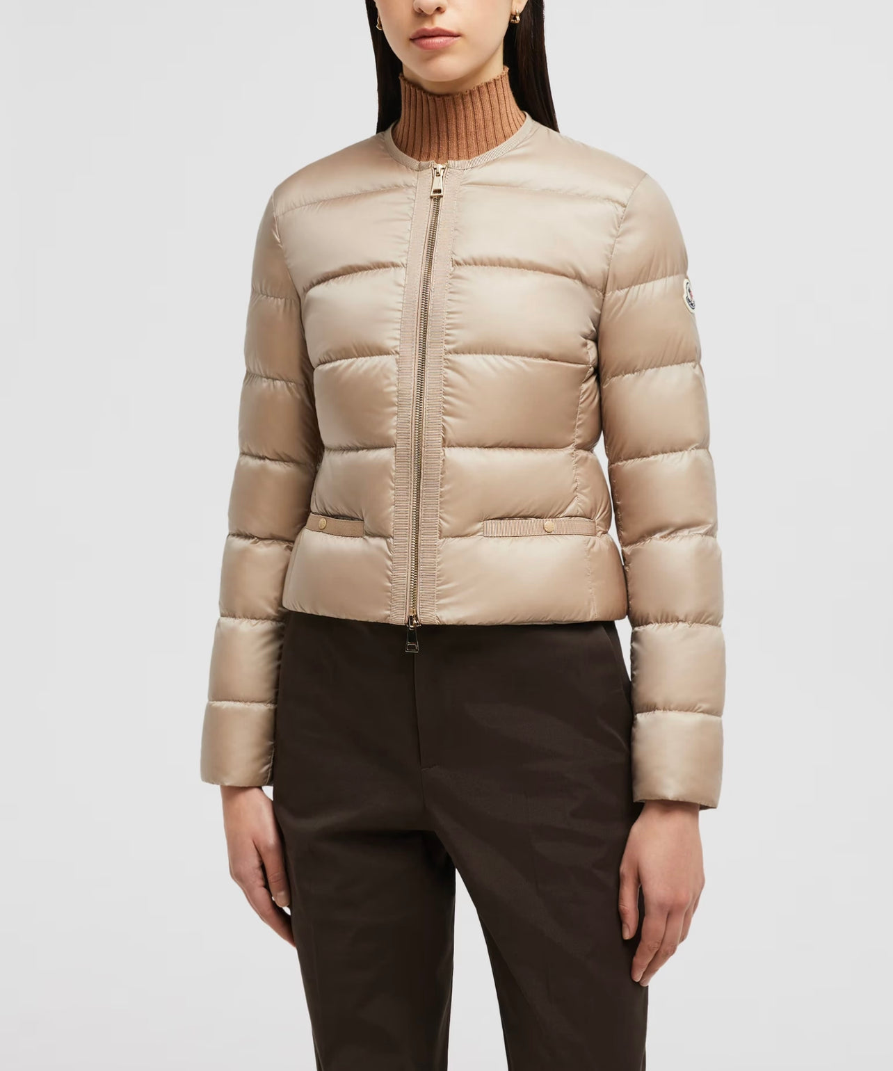 MONCLER DONNA BEIGE CORTO