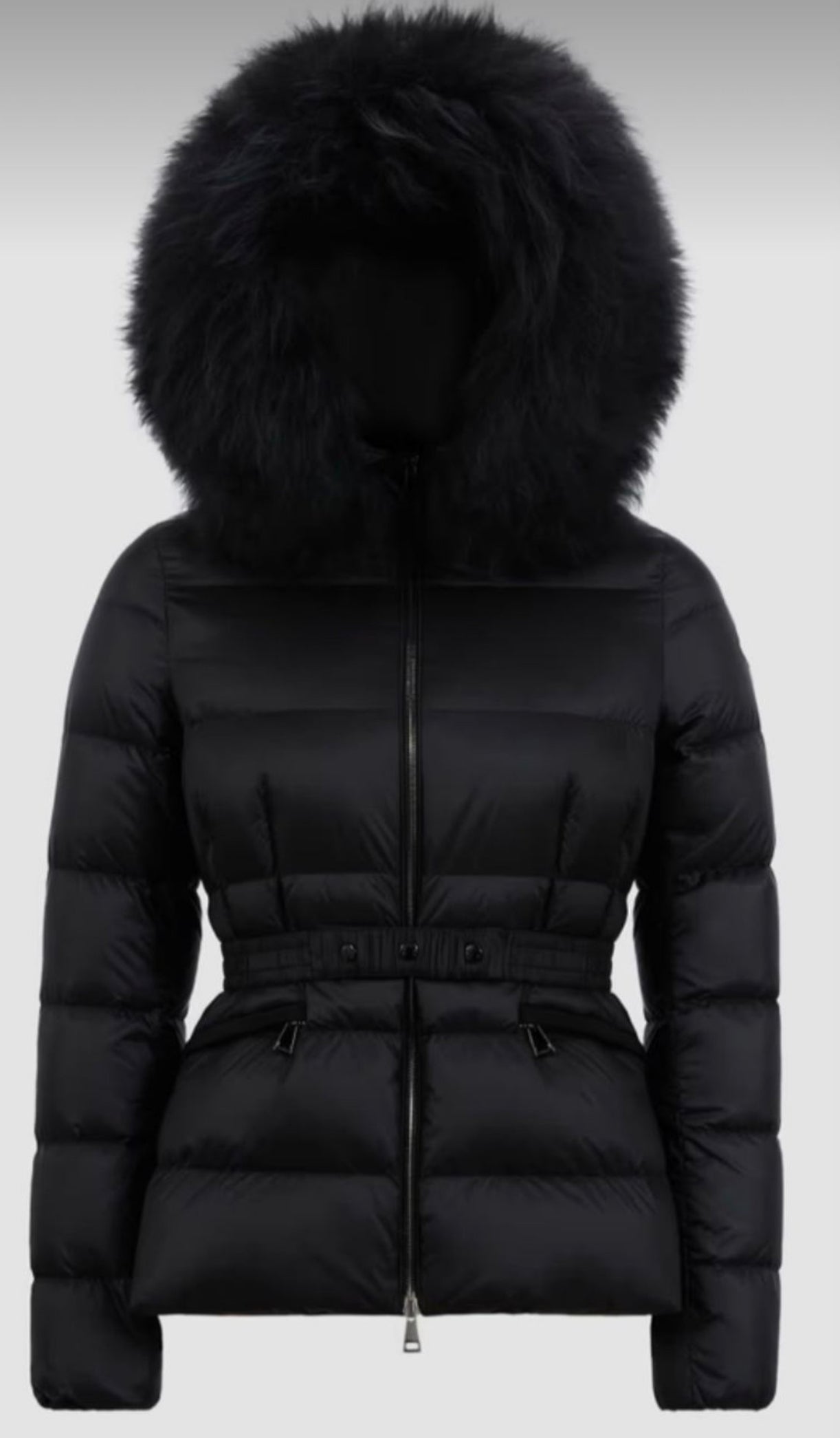 GIUBBOTTO MONCLER DONNA  CORTO NERO CON PELLICCIA NERO