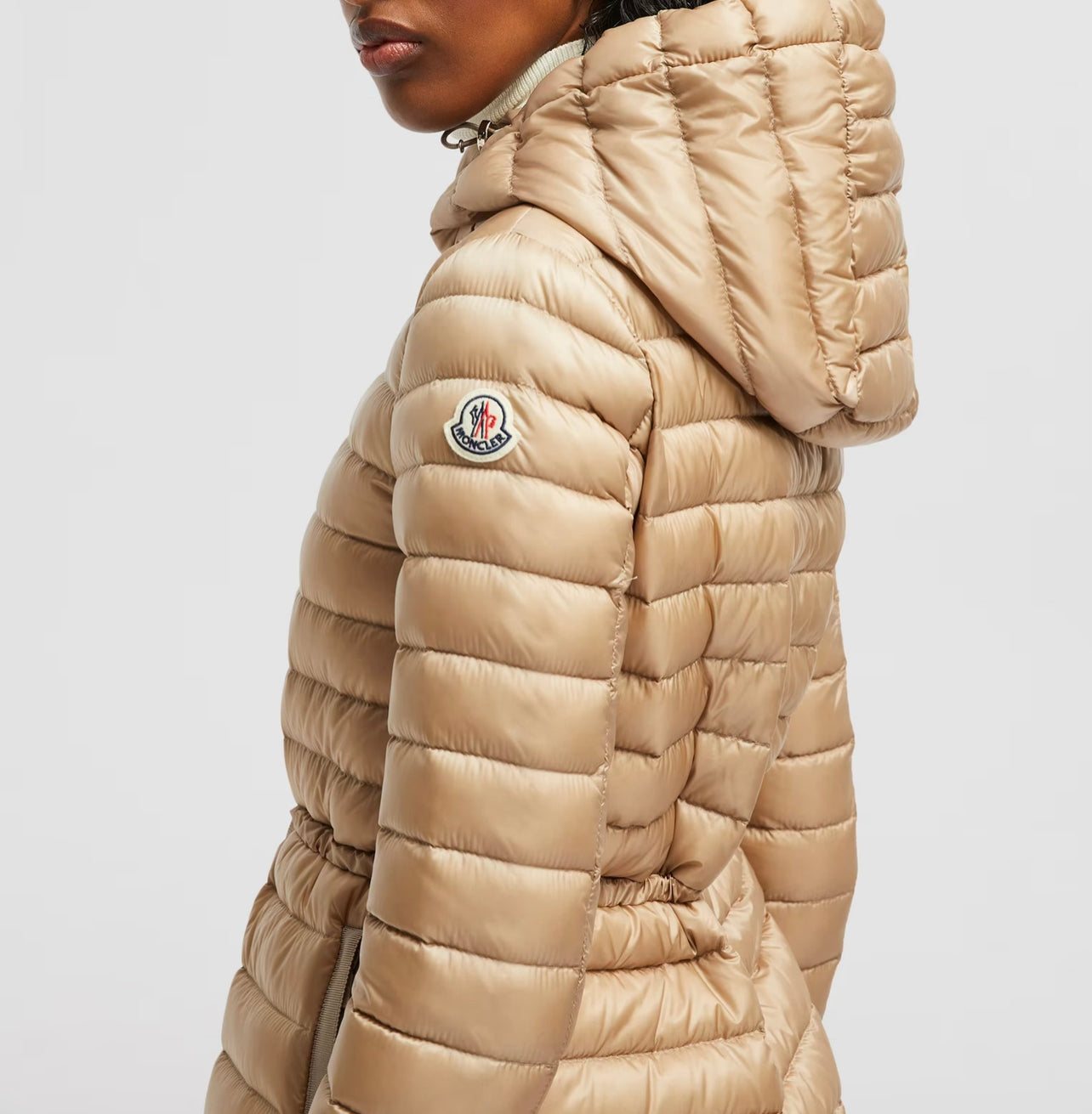 MONCLER DONNA BEIGE CON CAPPUCCIO