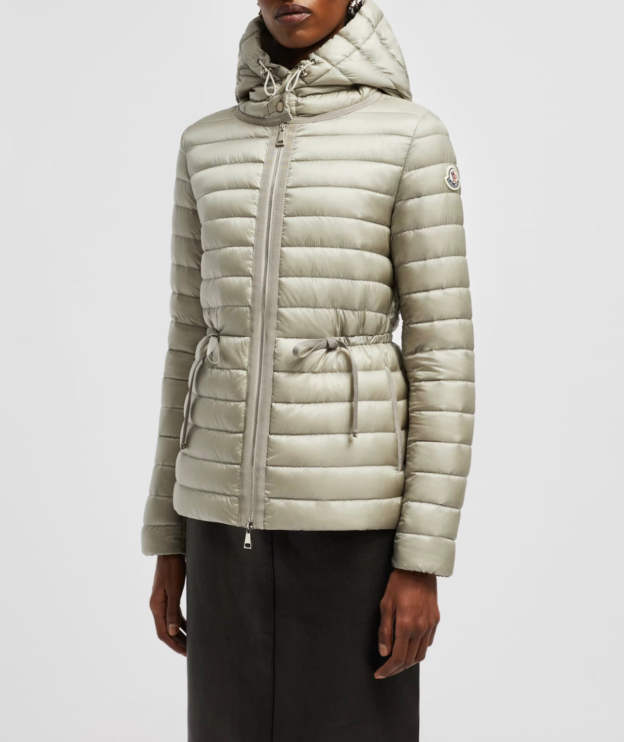 MONCLER DONNA GRIGIO  CHIARO   CON CAPPUCCIO