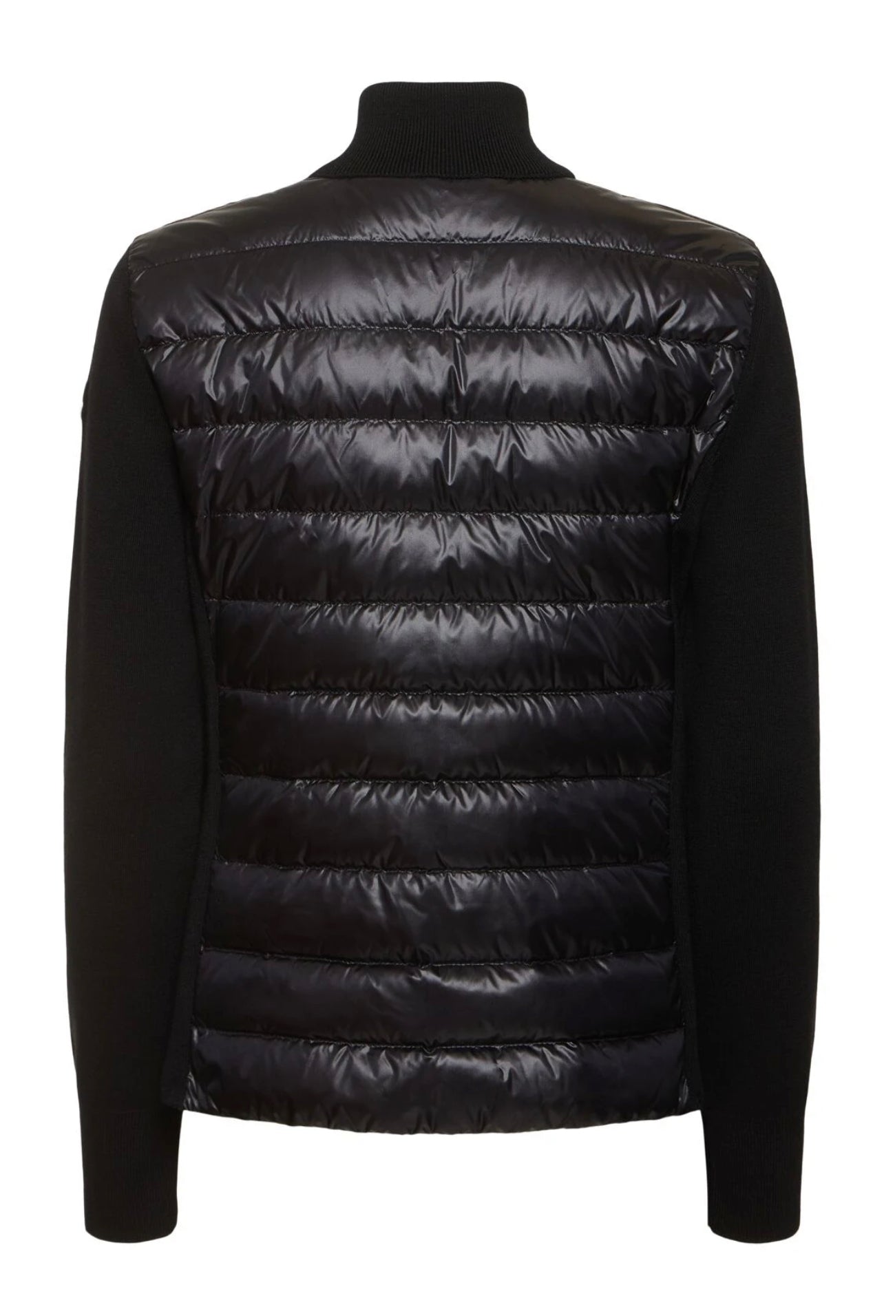 MONCLER DONNA CARDIGAN NERO IMBOTTITO MISTO LANA