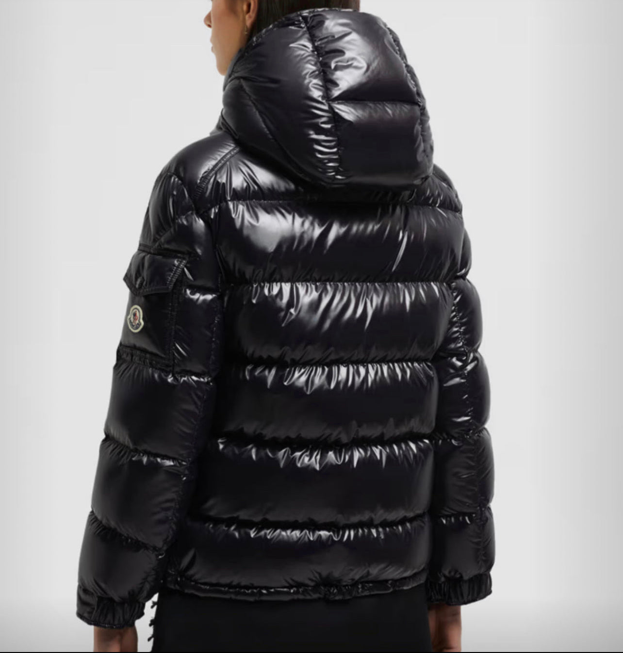 GIUBBOTTO MONCLER DONNA NERO  CORTO CAPPUCCIO