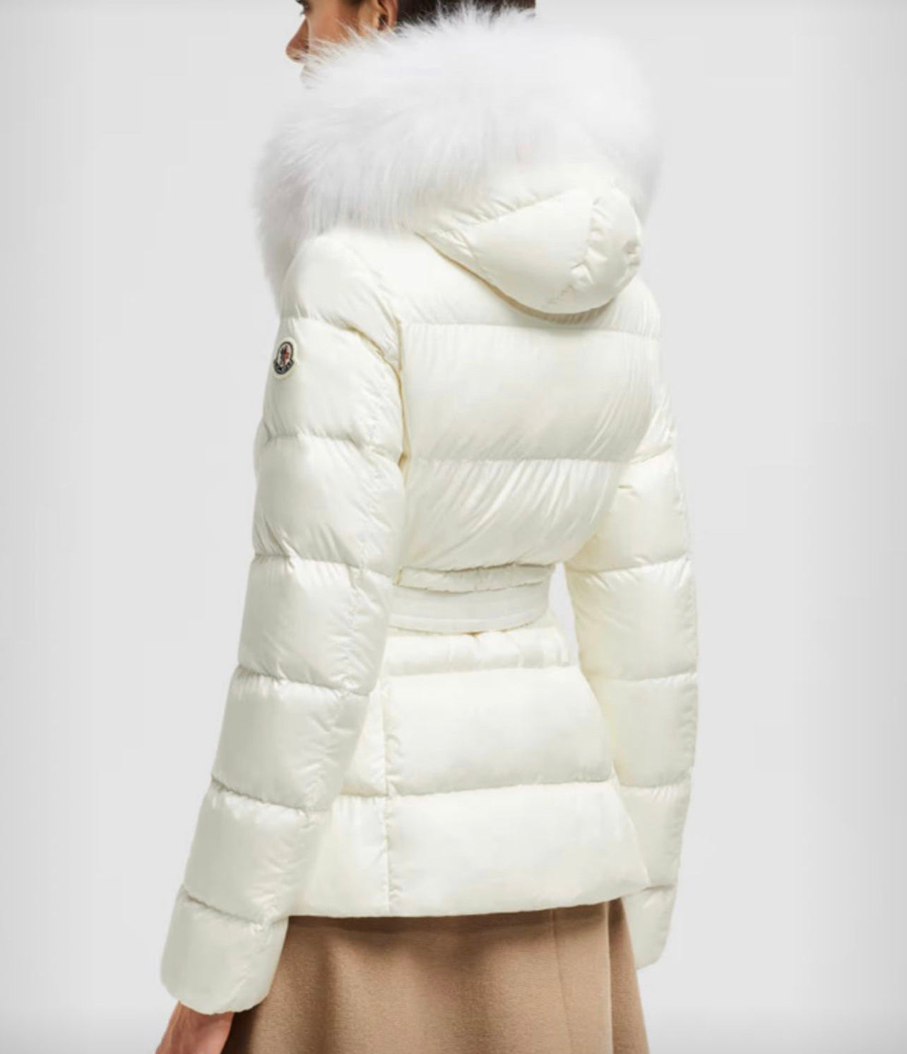 GIUBBOTTO MONCLER DONNA CORTO BIANCO PELLICCIA