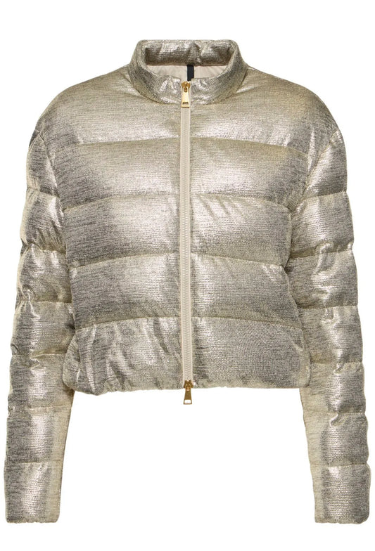 MONCLER DONNA ARGENTO CON ZIP ORO